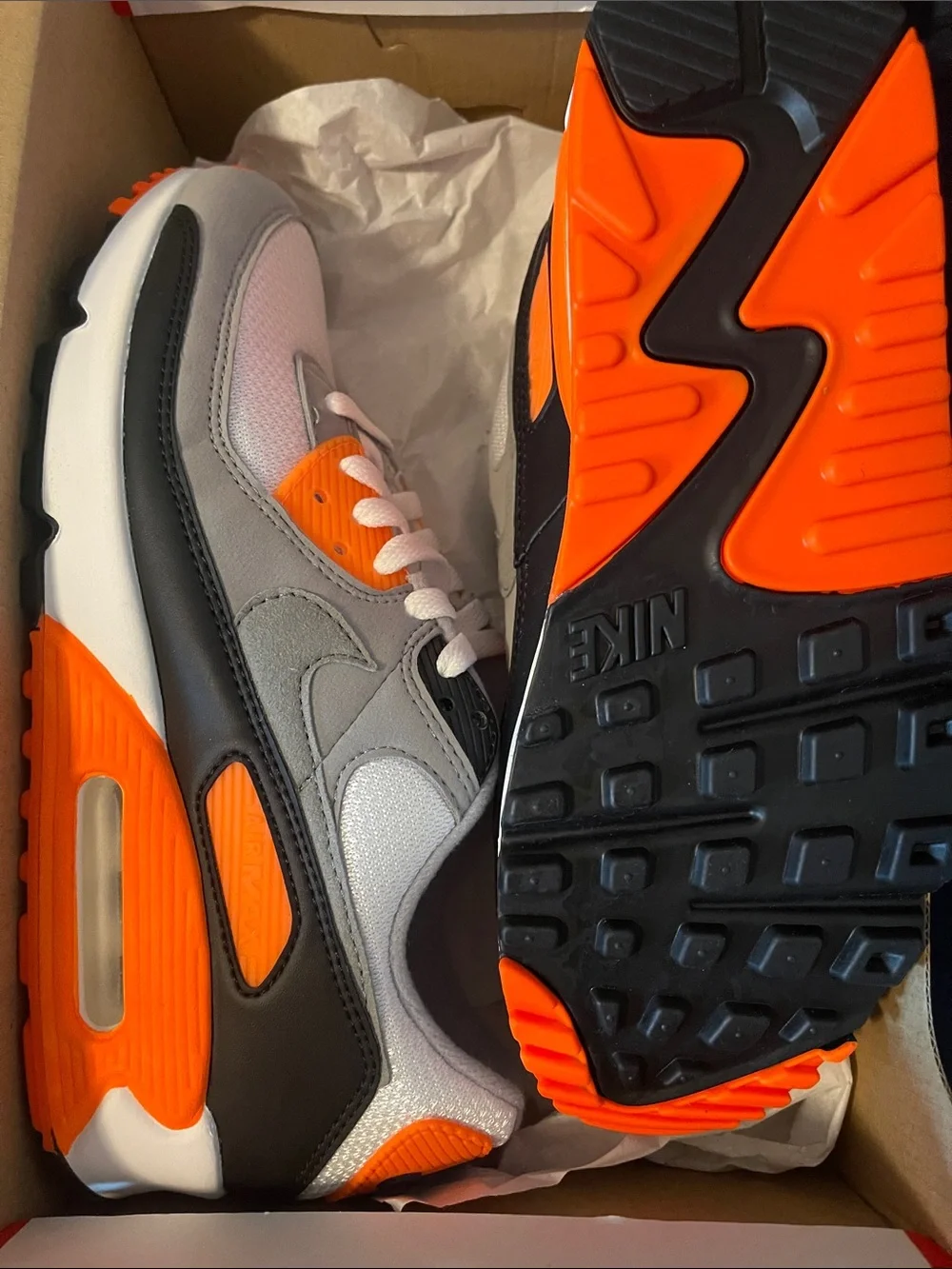 Nike Men's Athletic Sneakers - White Gray Black Orange